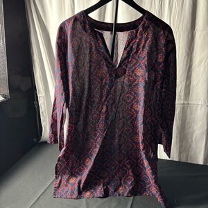 Women's Patterned tunic Top - Red and Black